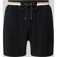 BOSS Shorts mit elastischem Label-Bund in Black, Größe S von Boss