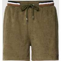 BOSS Shorts mit elastischem Label-Bund in Oliv, Größe XXL von Boss