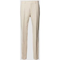 BOSS Slim Fit Anzughose mit Bügelfalten Modell 'Lenon' in Beige, Größe 27 von Boss