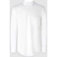 BOSS Slim Fit Businesshemd aus Uni Struktur in Weiss, Größe 40 von Boss