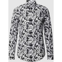 BOSS Slim Fit Business-Hemd mit Allover-Muster Modell 'Hank' in Black, Größe 39 von Boss