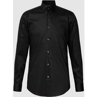 BOSS Slim Fit Business-Hemd mit Kentkragen Modell 'Hank Kent' in Black, Größe 43 von Boss