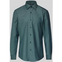 BOSS Slim Fit Business-Hemd mit Kentkragen Modell 'Hank' in Gruen, Größe 41 von Boss