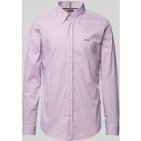 BOSS Slim Fit Business-Hemd mit Label-Stitching Modell 'Roan' in Aubergine, Größe S von Boss