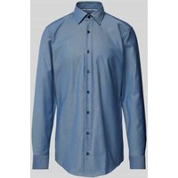 BOSS Slim Fit Businesshemd mit extra langem Arm Modell 'HANK' in Jeansblau, Größe 42L von Boss