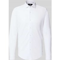 BOSS Slim Fit Businesshemd aus Jersey in Weiss, Größe 42 von Boss