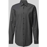 BOSS Slim Fit Businesshemd mit extra langem Arm Modell 'HANK' in Anthrazit, Größe 43L von Boss