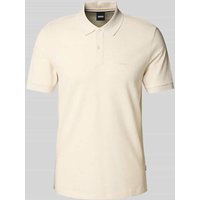BOSS Slim Fit Poloshirt mit Label-Stitching Modell 'PALLAS' in Offwhite, Größe XXL von Boss