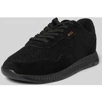 BOSS Sneaker aus Leder-Mix Modell 'Titanium Runn' in Black, Größe 42 von Boss