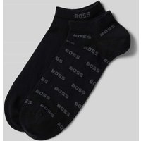BOSS Sneakersocken mit Allover-Label-Print im 2er-Pack in Black, Größe 39-42 von Boss