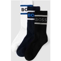 BOSS Socken mit Label-Detail im 3er-Pack Modell 'Rib Stripe' in Dunkelblau, Größe 39-42 von Boss