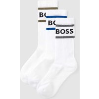 BOSS Socken mit Label-Detail im 3er-Pack Modell 'Rib Stripe' in Weiss, Größe 39/42 von Boss