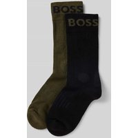 BOSS Socken mit Label-Schriftzug im 2er-Pack Modell 'Sport' in Oliv, Größe 39-42 von Boss