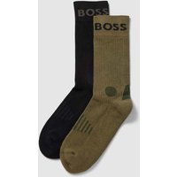 BOSS Socken mit Label-Schriftzug im 2er-Pack Modell 'Sport' in Oliv, Größe 43-46 von Boss