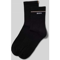 BOSS Socken mit Label-Stitching Modell 'Iconic' im 2er-Pack in Black, Größe 39-42 von Boss