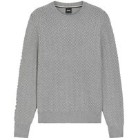 BOSS Softer Pullover mit O-Neck und Fischgrätstrickmuster in S von Boss