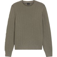 BOSS Softer Pullover mit O-Neck und Fischgrätstrickmuster in XXL von Boss