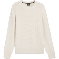 BOSS Softer Pullover mit O-Neck und Fischgrätstrickmuster in XXL BOSS Softer Pullover mit O-Neck und Fischgrätstrickmuster in XXL von Boss
