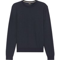 BOSS Softer Pullover mit O-Neck und Fischgrätstruktur in S von Boss