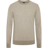 BOSS Softer Pullover mit O-Neck und Fischgrätstruktur in XXL von Boss