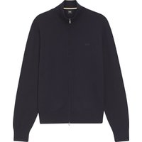 BOSS Strickjacke aus Baumwolle mit Zip und Label-Schriftzug in S von Boss