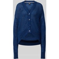 BOSS Strickjacke mit Knopfleiste Modell 'Fariete' in Marine, Größe M von Boss