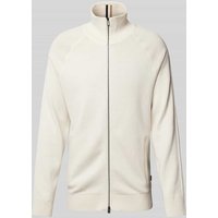 BOSS Strickjacke mit Stehkragen Modell 'Domico' in Offwhite, Größe XXL von Boss