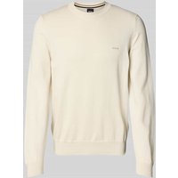 BOSS Strickpullover mit Label-Stitching Modell 'Pacas' in Offwhite, Größe XXL von Boss
