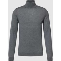 BOSS Strickpullover mit Rollkragen Modell 'Musso' in Mittelgrau, Größe XL von Boss