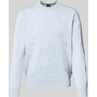 BOSS Strickpullover mit Rundhalsausschnitt Modell 'Bahelo' in Hellblau, Größe XXL von Boss