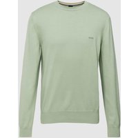 BOSS Strickpullover mit Rundhalsausschnitt Modell 'Pacas' in Schilf, Größe XXL von Boss