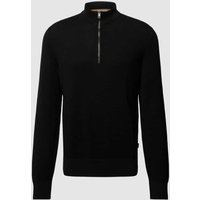 BOSS Strickpullover mit Strukturmuster Modell 'Ebrando' in Black, Größe XXL von Boss