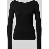 BOSS Strickpullover mit U-Boot-Ausschnitt Modell 'Ferenti' in Black, Größe XL von Boss