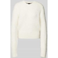 BOSS Strickpullover mit gerippten Abschlüssen Modell 'Fleuretty' in Offwhite, Größe XL von Boss