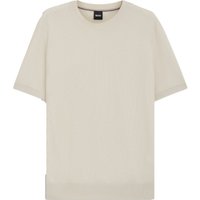 BOSS Strickshirt aus Lyocell und Baumwolle mit Rippbündchen in XL von Boss