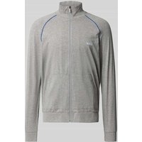 BOSS Sweatjacke mit Label-Stitching Modell 'Mix&Match' in Mittelgrau, Größe L von Boss