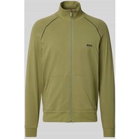 BOSS Sweatjacke mit Label-Stitching Modell 'Mix&Match' in Oliv, Größe L von Boss