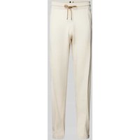 BOSS Sweatpants mit Schurwoll-Anteil und Label-Detail Modell 'Donetto' in Offwhite, Größe L von Boss