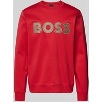 BOSS Sweatshirt mit Label-Stitching Modell 'Sharpe' in Rot, Größe M von Boss