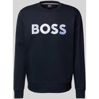 BOSS Sweatshirt mit Label-Stitching Modell 'Soleri' in Marine, Größe L von Boss