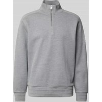 BOSS Sweatshirt mit Troyer-Kragen Modell 'Sidney' in Hellgrau, Größe M von Boss