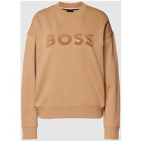 BOSS Black Women Sweatshirt mit überschnittenen Schultern in Camel, Größe XL von BOSS Black Women