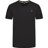 BOSS T-Shirt aus merzerisierter Baumwolle mit Leder-Patch von Boss