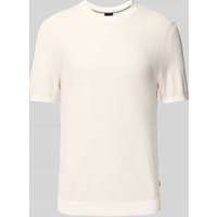 BOSS T-Shirt in Strick-Optik Modell 'Jianfranco' in Weiss, Größe XL von Boss