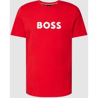BOSS T-Shirt mit Label-Print Modell 'Basic Logo' in Rot, Größe M von Boss