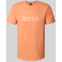 BOSS T-Shirt mit Label-Print in Orange, Größe XL von Boss