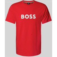 BOSS T-Shirt mit Label-Print in Rot, Größe L von Boss