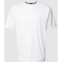 BOSS T-Shirt mit Label-Stitching Modell 'Tames' in Weiss, Größe S von Boss