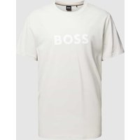 BOSS T-Shirt mit Logo-Print und Rundhalsausschnitt in Silber, Größe L von Boss