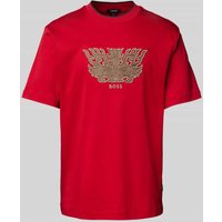 BOSS T-Shirt mit Motiv- und Label-Stitching Modell 'Taut' in Rot, Größe XXL von Boss